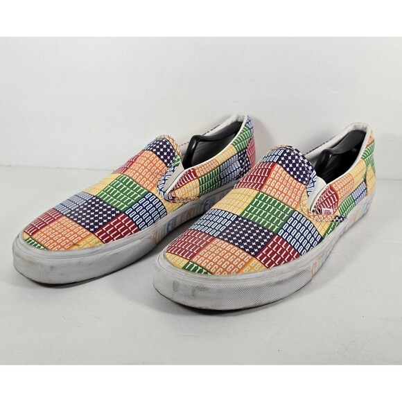 Men's Vans Classic Slip On Pride Skate Casual Sneaker Shoes Rainbow Men Size 13 - Picture 1 of 9